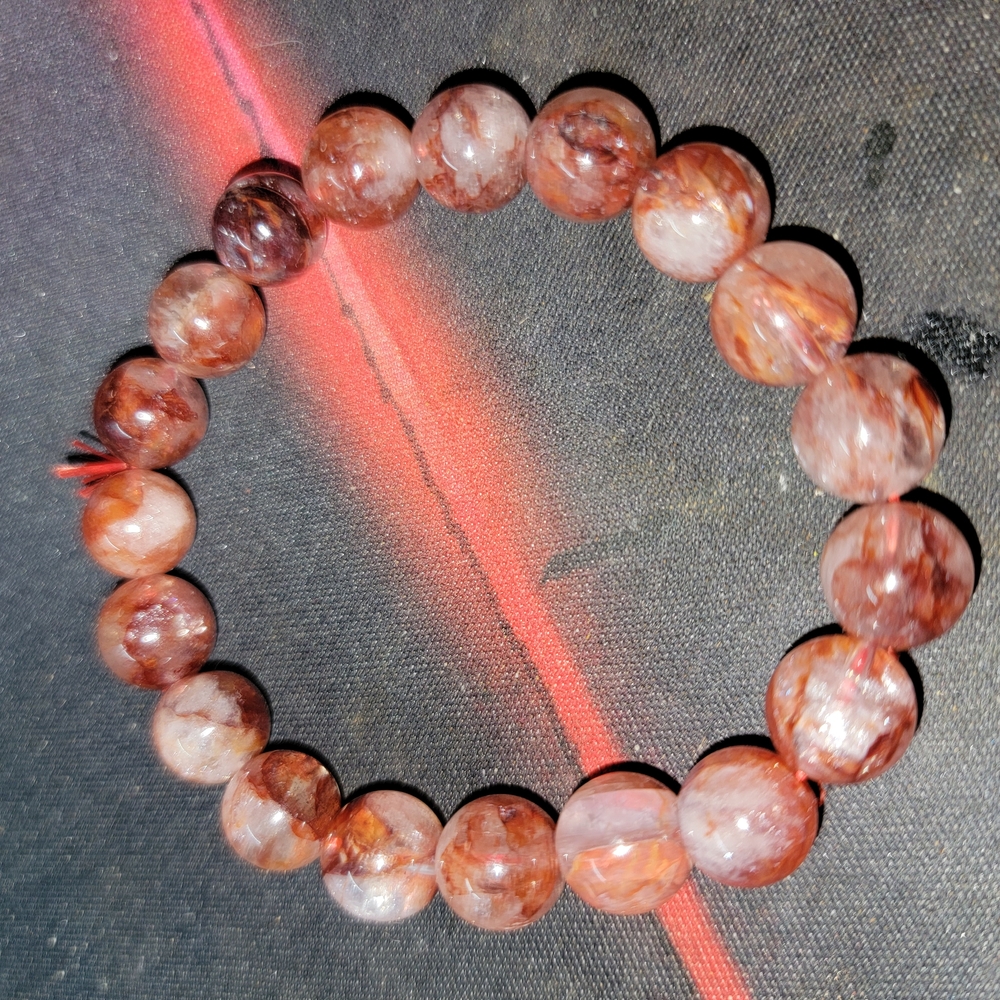 Red Fire Quartz Bracelet 10mm - Picture 2 of 2